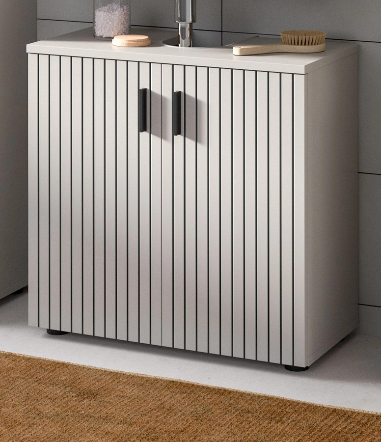 Waschbeckenunterschrank Livia in Kaschmir mit mattem Finish und Innenschränken - Bild 1