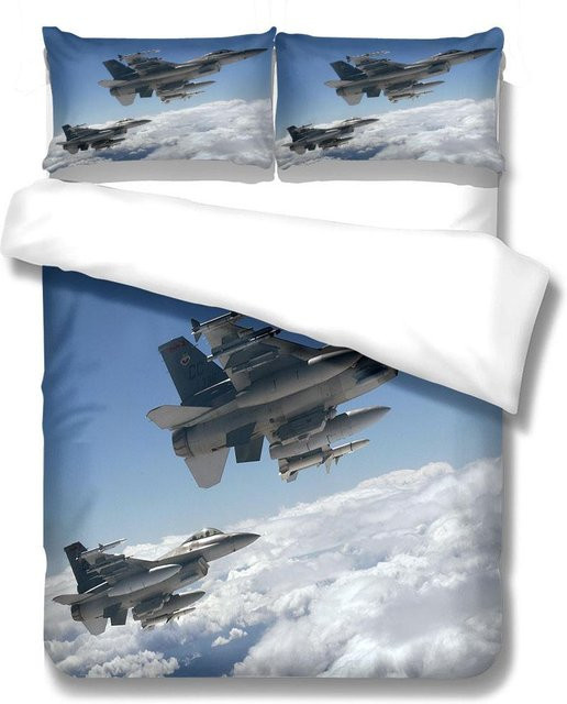 Blaze Kampfjet Bettwäsche-Set mit Motiv Lodestar in Blau, bestehend aus Bettbezug und Kissenbezug aus Mikrofaser, B/H: 135 x 200 cm - Bild 1