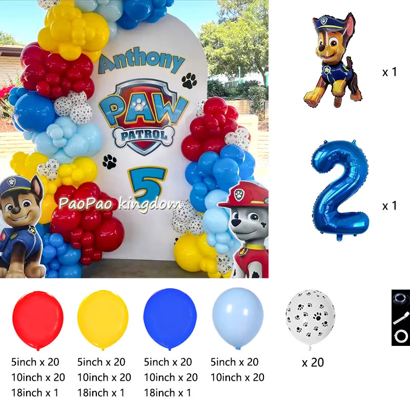 PAW Patrol Girlande aus Aluminiumfolien-Ballons mit Nummern für deine Geburtstagsfeier oder Babyparty in Multicolor - Bild 2