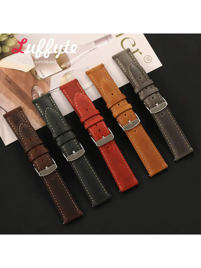Uhrenarmband Crazy Horse Echtleder, Mehrfarbig, Herren - Bild 3