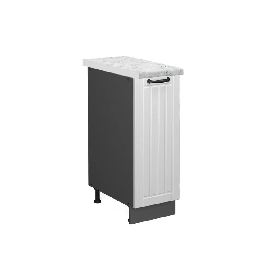 Vicco Apothekerschrank Fame-Line Landhausstil in Weiß und Anthrazit mit Marmor-Optik, B/T/H: 30 x 60 x 82 cm - Bild 2