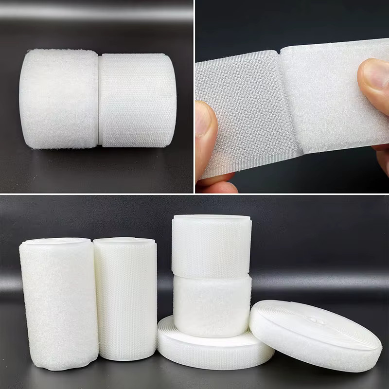 Nylon Klettverschlussband zum Nähen, schwarzer Stoffverschluss als DIY-Nähmaterial, nicht klebende Rückseite - Bild 3