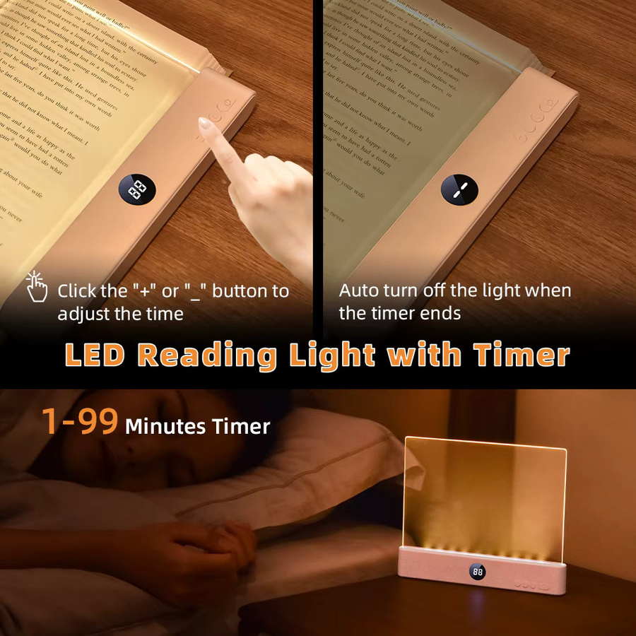 Wiederaufladbare LED-Buchlampe von CHOUDAO TECH in Weiß mit Dimmfunktion, Timer und 3 Lichtfarben - Bild 4