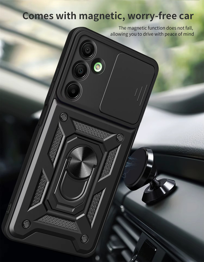 Stoßfeste Samsung Galaxy A16 5G Schutzhülle mit magnetischem Ring-Ständer in Schwarz oder Grün - Bild 5