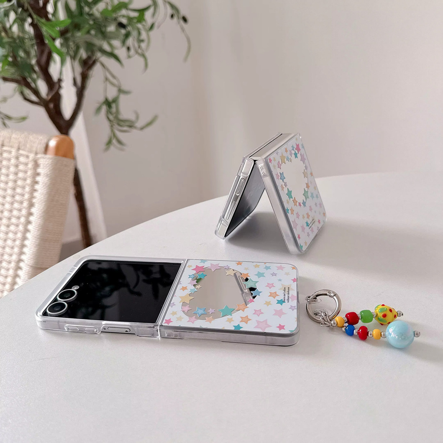 Samsung Galaxy Z Flip Schutzhülle mit Stern-Liebe-Spiegel Design und Charm in Multicolour - Bild 2