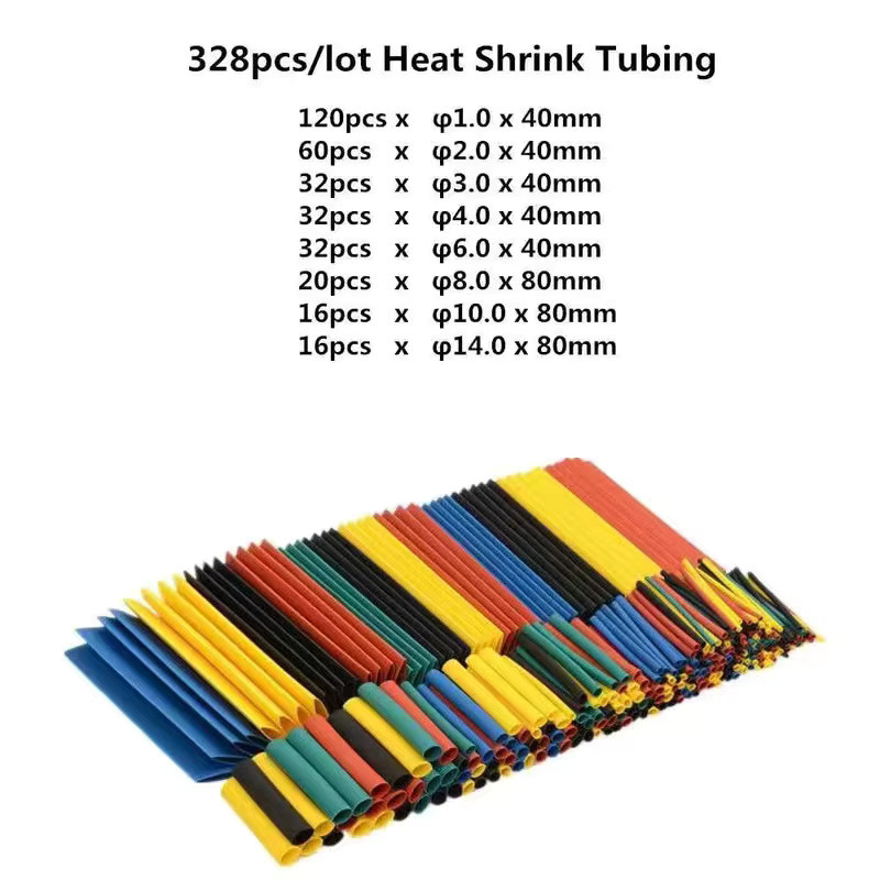 Snaterm Polyolefin-Schrumpfschlauch-Set in Schwarz und Multicolour, 127-teiliges Set mit 2:1 Schrumpfverhältnis zur Kabelisolierung - Bild 4
