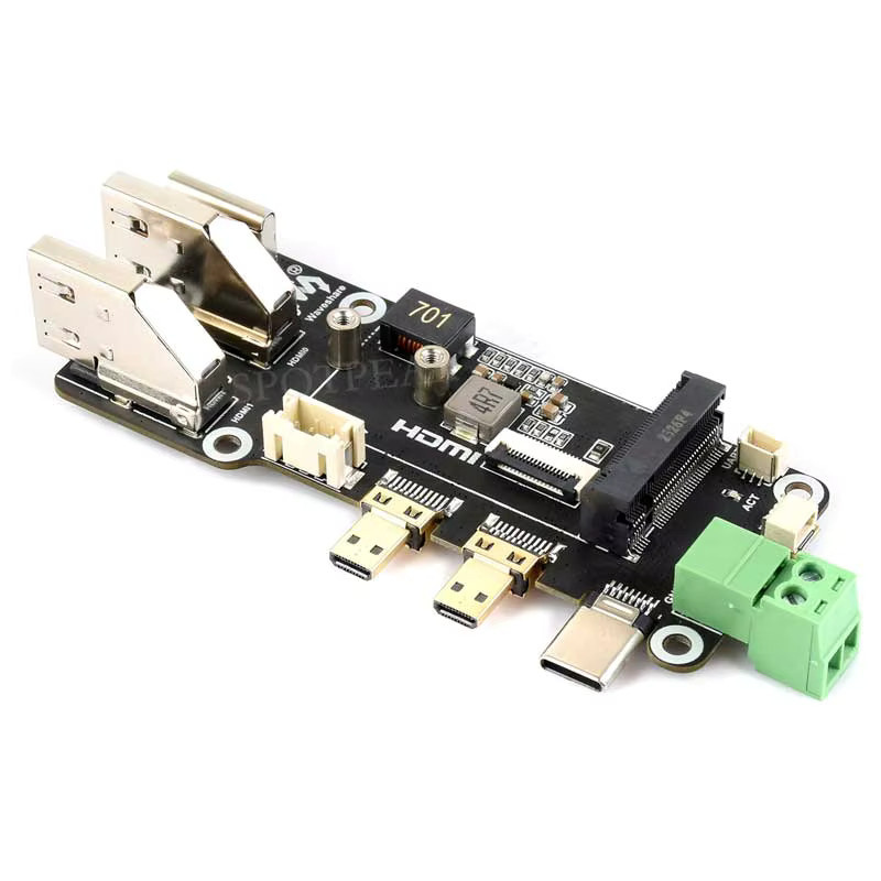 Raspberry Pi 5 PCIe auf M.2 Multifunktions-Adapterplatine mit Dual 4K HDMI-Ausgang in Schwarz - Bild 2