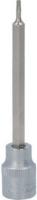 KS Tools Bit-Stecknuss TX mit Stirnlochbohrung, lang, 3/8 Zoll, Silber - Bild 1