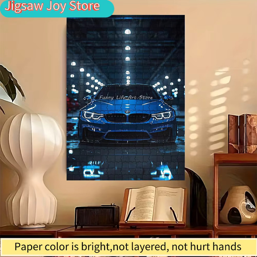 Rastar BMW M4 Sportwagen mit Tiefgarage, Papier-Puzzle, Blau - Bild 3