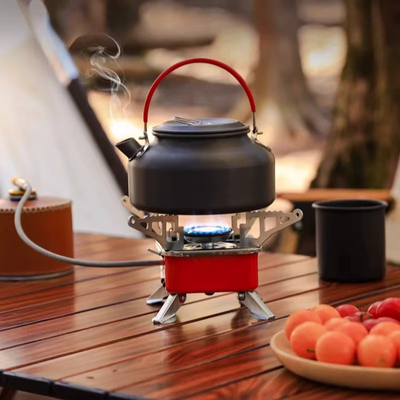 PDQ Tragbarer Mini-Gasbrenner in Rot für Camping und Outdoor-Aktivitäten - Bild 2