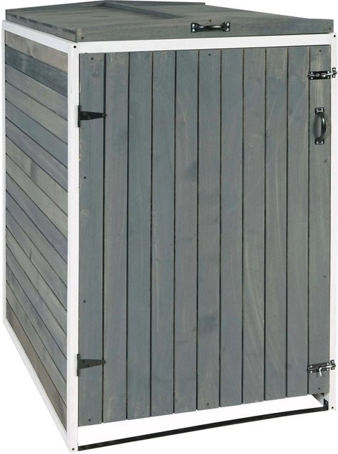 Proregal Mülltonnenverkleidung aus Tannenholz in Grau-Weiß, H x B x T: 126 x 79,5 x 98 cm - Bild 1
