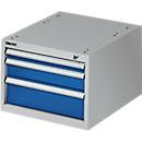 Schäfer Shop Select Schubladenunterbau für modulare Werkbank Typ 1 mit 3 Schubladen in Enzianblau RAL 5010 und Weißaluminium RAL 9006 - Bild 1