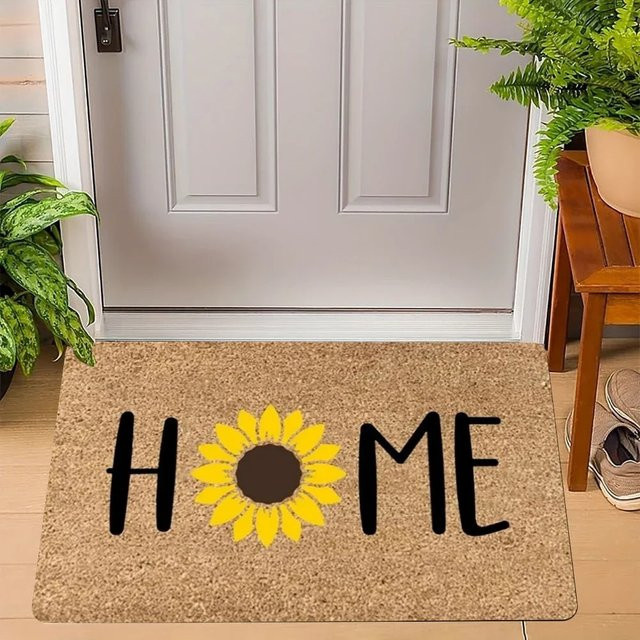 VIKAMA Fußmatte mit abstraktem Blumenstrauß Design, rutschfeste Willkommensmatte für den Eingangsbereich, B: 60 cm, T: 40 cm - Bild 1