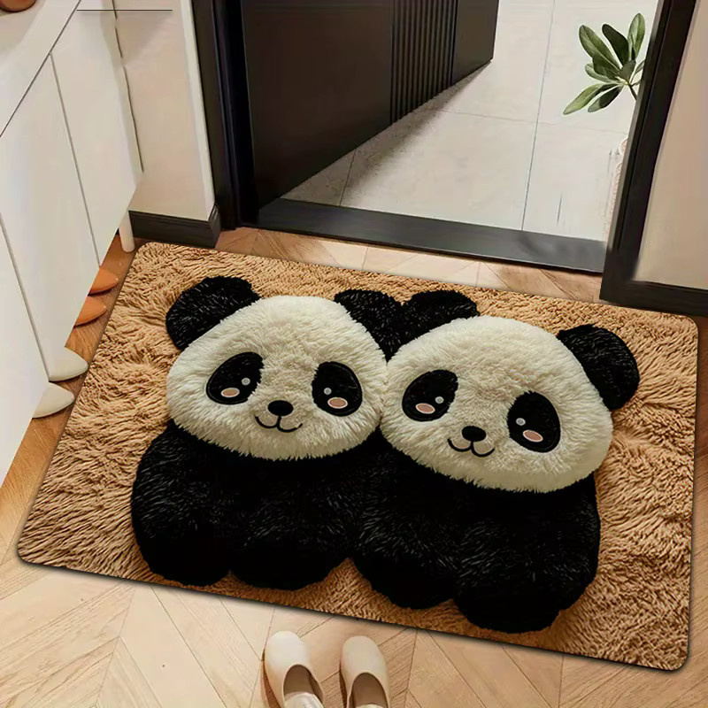 VIKAMA Badezimmermatte Panda mit rutschfester Oberfläche und schnell trocknender Funktion, mehrfarbig - Bild 4