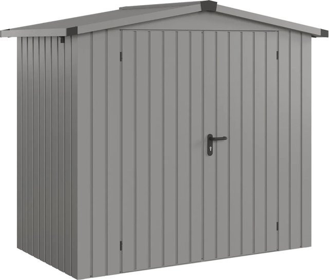 Hörmann EcoStar Gerätehaus Euroline Satteldach 2-flg Graualuminium B/T/H: 237 x 134 x 3,17 cm - Bild 1