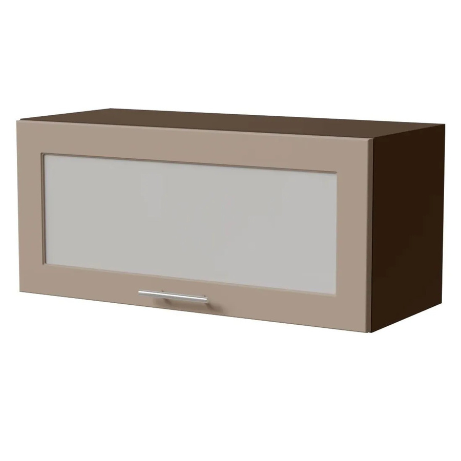 Feldmann-Wohnen Klapphängeschrank Brerra W4BS/80 WKF in Lava Graubeige Matt mit Glastüren und Soft-Close, B/T/H: 80 x 32,5 x 36 cm - Bild 2