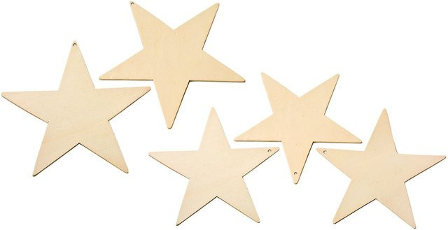 VBS Sterne Anhänger aus Sperrholz in Beige für Weihnachten - Bild 1