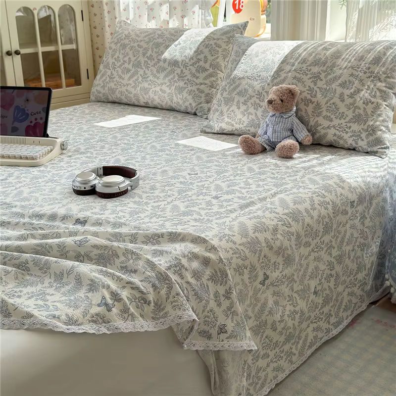 Omnaas Para Cama Bedrucktes Bettlaken mit Spitzenbesatz, weich und hautfreundlich - Bild 4