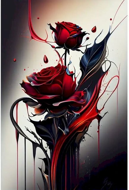 Gatyztory 5D Diamantmalerei Kit Rose DIY Kreuzstich Stickerei Set mit floralem Motiv in Weiß für die Wanddekoration B/H: 20 x 30 cm - Bild 1
