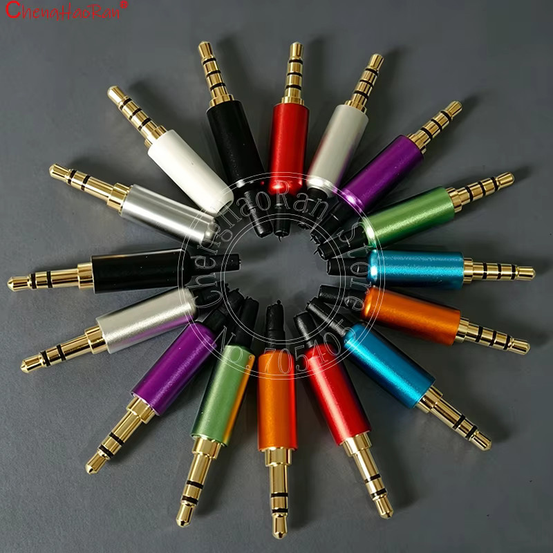 ChengHaoRan 3,5 mm Stereo-Kopfhörerstecker 3/4-polig mit Mikrofon und symmetrischem Buchsenanschluss, gelöteter Typ, Orange - Bild 3