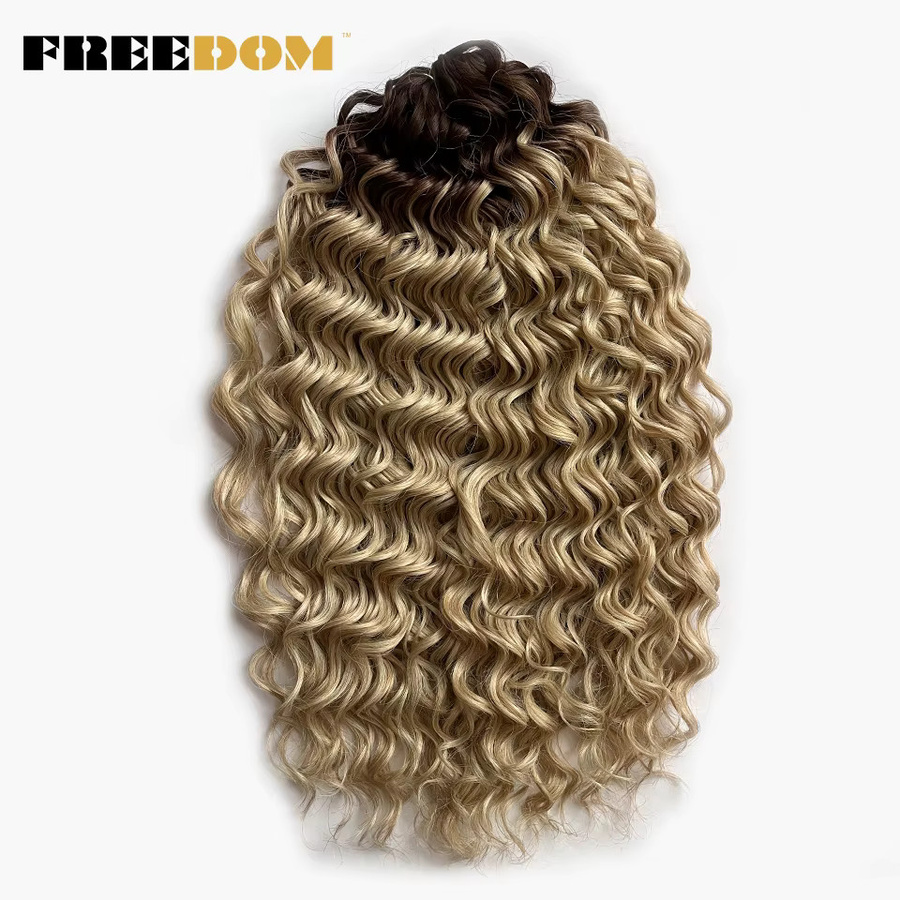 FREEDOM Deep Wave Braids Twist Crochet Hair, 20 Zoll, 300g, Ombre Braun Ingwer - Bild 2