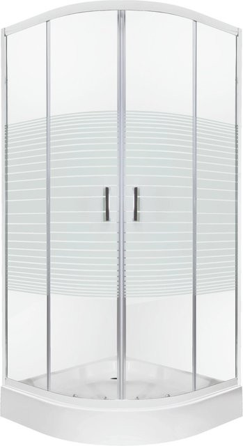 Kerra Runddusche Duschkabine Madera Quadrant mit Duschwanne, B/T: 80 x 80 cm, 4 mm ESG Glas, transparent/weiß - Bild 1