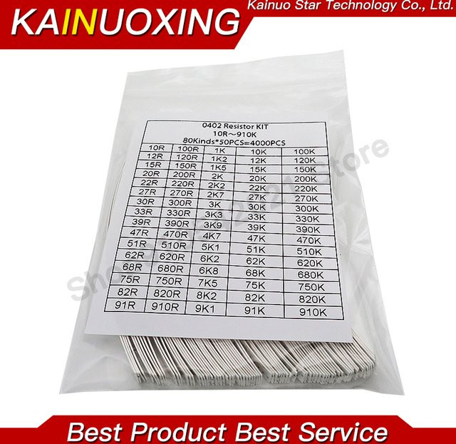 KAINUOXING SMD-Widerstandskit sortiert von 1 Ohm bis 1 MOhm, 1 % Toleranz, Multicolor, 660 Stück Musterset - Bild 1