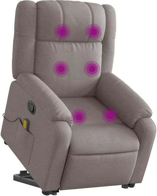 vidaXL Massagesessel mit Aufstehhilfe in Beige aus Stoff - Bild 1
