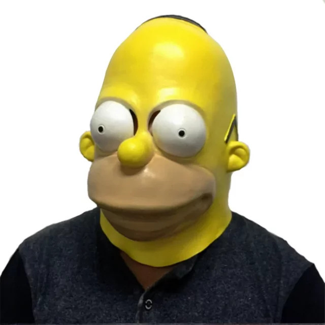 The Simpsons Homer Maske, Cosplay Latex-Helm, Gelb - Bild 1