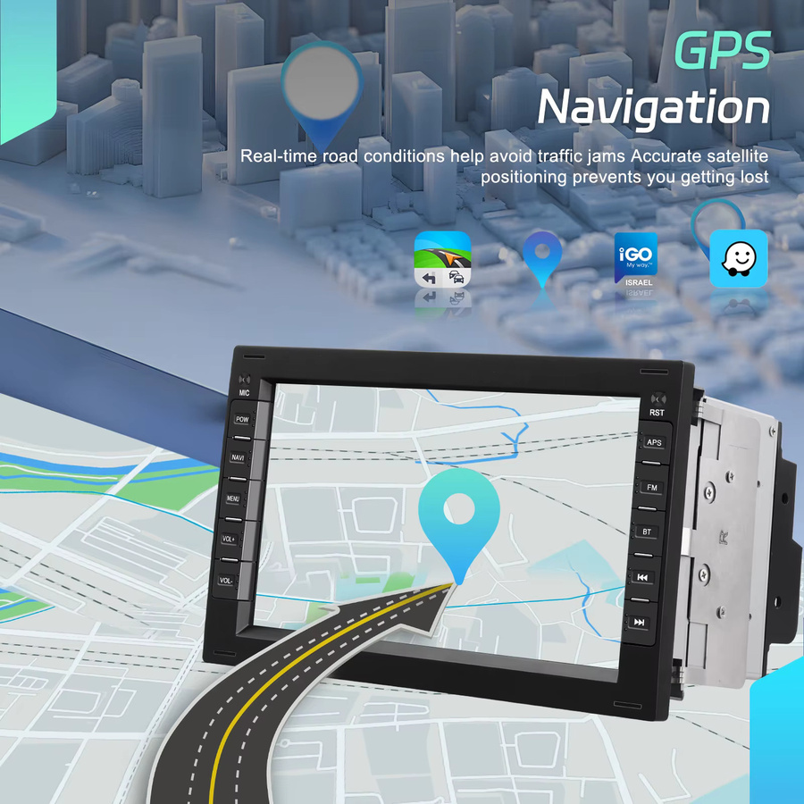 Podofo Android Autoradio mit 4G und 64G Speicher für VW Passat Bora Tiguan Golf Jetta Polo und Skoda inklusive GPS, FM, RDS sowie Wireless Carplay und Android Auto in Schwarz, 2DIN Multimedia Stereo - Bild 3