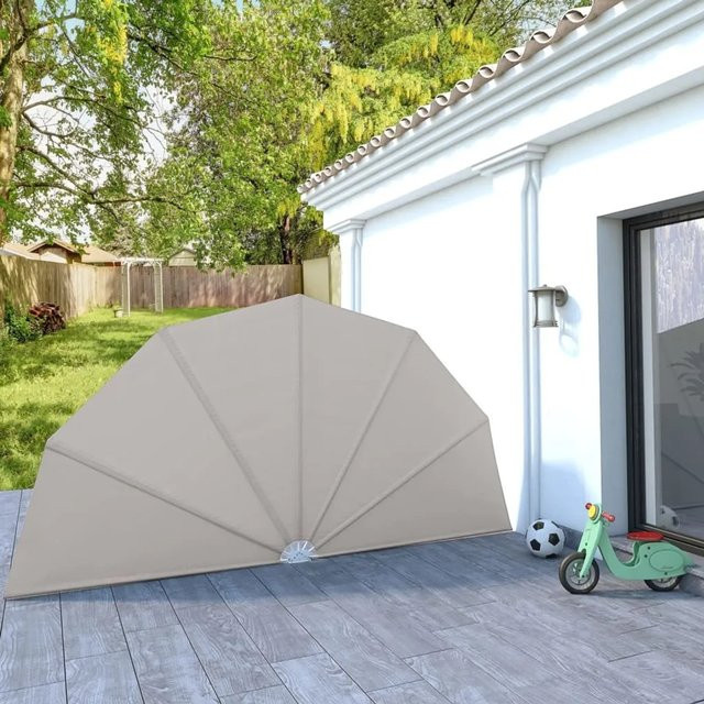 Furnicato Faltbarer Terrassen-Seitenfächer aus Polyester und Stahl in Beige, Breite: 200 cm, Höhe: 130 cm - Bild 1
