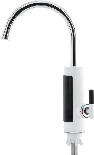 Easymaxx Warm- und Kaltwasserarmatur mit integriertem 3600 W Durchlauferhitzer, Chrom, mit Display und schwenkbarem Auslauf - Bild 1