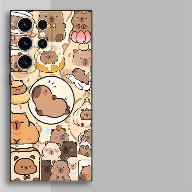 Süße Capybara Handyhülle für Samsung Galaxy S26 S25 S24 S23 S21 S20 S10 S9 Note 20 Ultra Multicolor - Bild 1