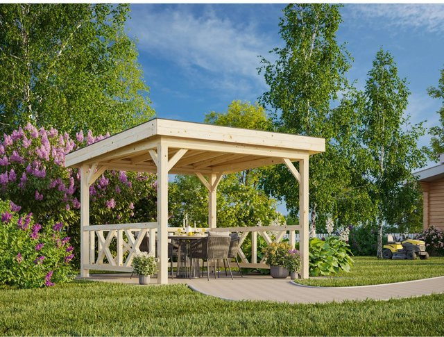 Palmako Pavillon Lenna Set 301 in Weiß, lackiert, B/T: 300 x 300 cm - Bild 1
