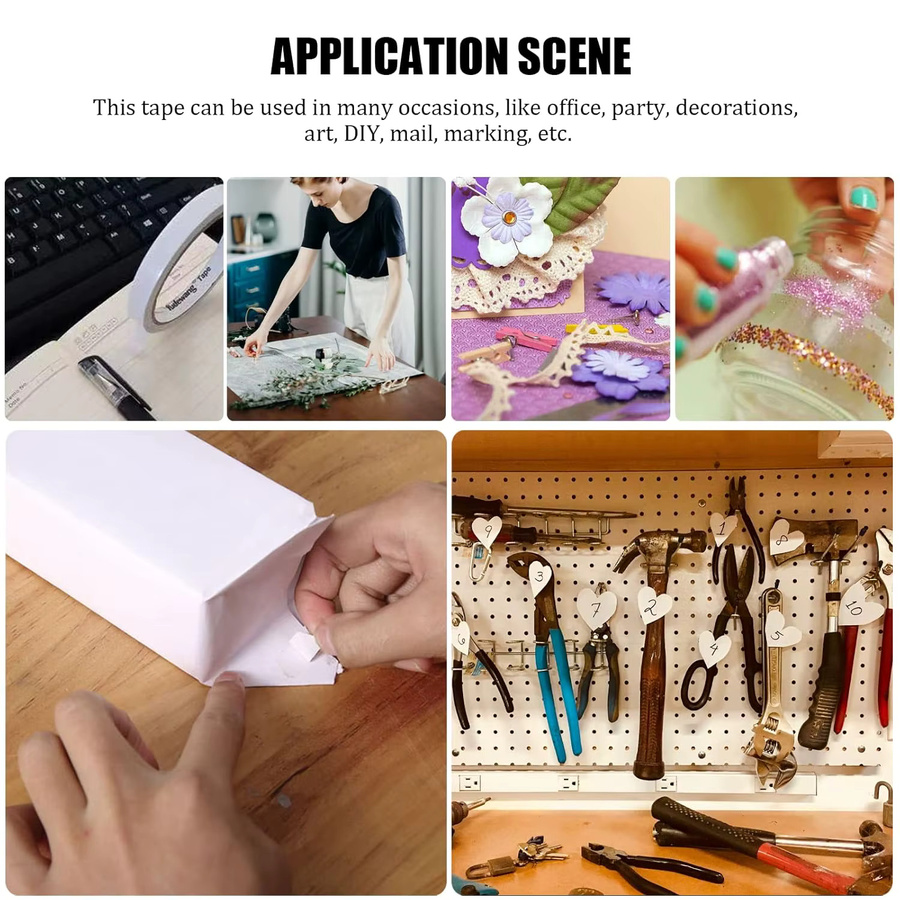 SCESSPACK Doppelseitiges Klebeband in Weiß für Scrapbooking, Basteln und Fotografie - Bild 2