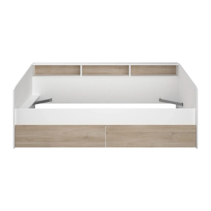 Vente-unique Bettrahmen Paulette in Weiß mit Schubladen für Kinder, B/T/H: 80-90 x 190/200 x 203 cm - Bild 2