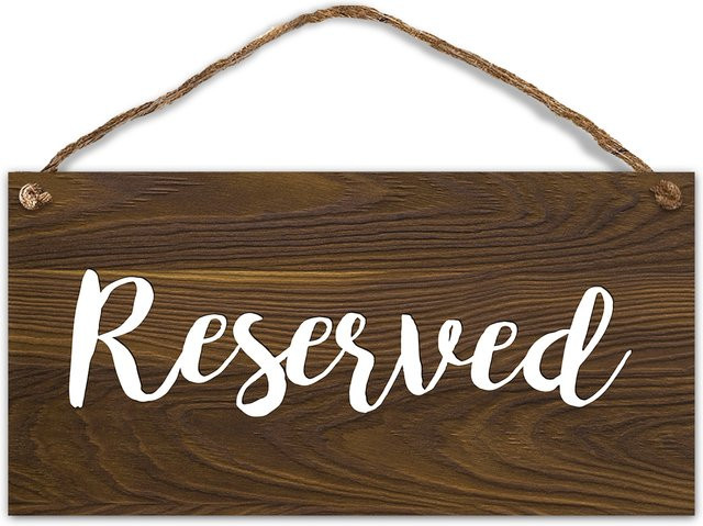 Rustikales hängendes Reserviert-Schild aus Holz für deine Hochzeitsdekoration in Braun, B/H: 20 x 10 cm - Bild 1