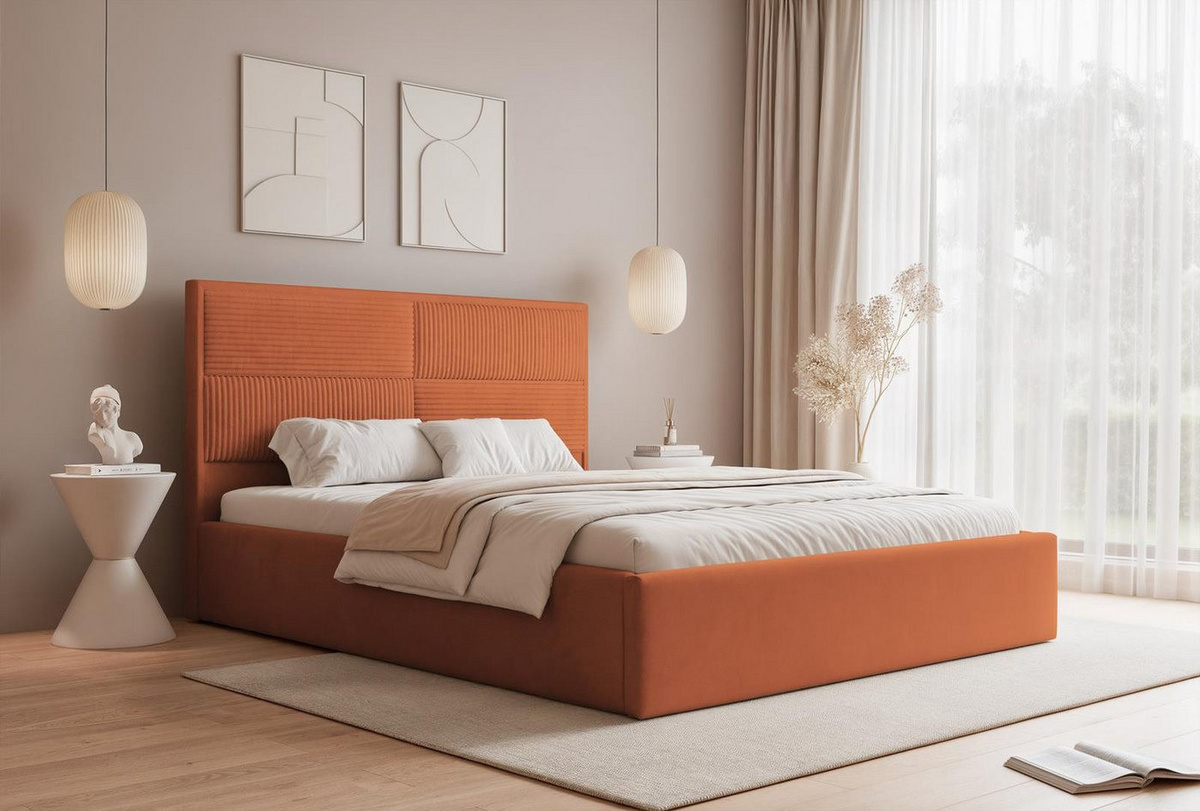Compleo Polsterbett SAONA mit Stauraum in Cordstoff und Velvet für dein Schlafzimmer oder Jugendzimmer - Bild 1