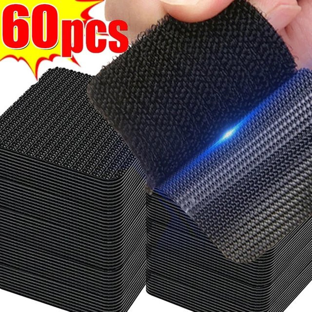 60 Stück Anti-Rutsch Teppichbefestigung Aufkleber selbstklebend in Schwarz als doppelseitiges Klebeband für Fußmatten und Teppiche - Bild 1
