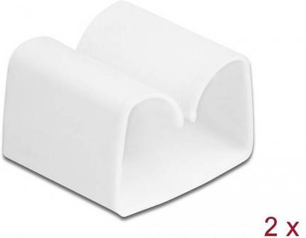Delock Kabel-Halteclips aus Kunststoff in Weiß B: 26 mm, H: 21 mm, 2 Stück - Bild 1