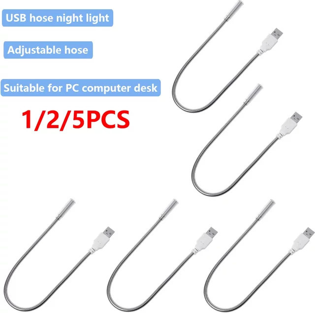 diymore USB LED Leselampe und Nachtlicht in Silber mit kühlem Weißlicht - Bild 1