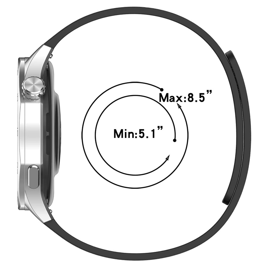 FancyWrist Uhrenarmband Silikon, Magnetisches Schlaufenarmband, Schwarz, Unisex - Bild 4
