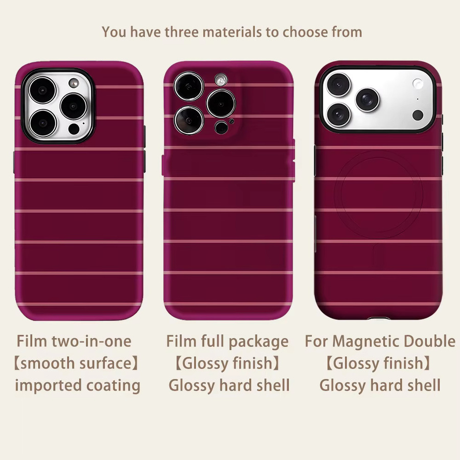 Potdemiel Handyhülle mit rot gestreiften Streifen für iPhone 17 16 15 14 13 Pro Max Plus, magnetische robuste Doppel-Schicht-Hülle - Bild 2