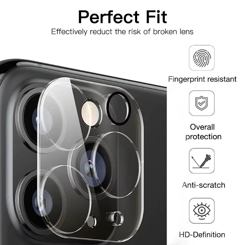 HD Gehärtetes Glas Kamera-Objektiv-Schutzfolie für Apple iPhone 13, 14, 15 und 16 Pro Max Plus in Transparent - Bild 5