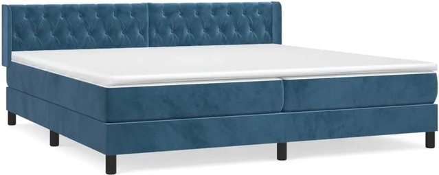 vidaXL Boxspringbett mit Matratze Dunkelblau Samt B/T/H: 200 x 200 x 78 cm - Bild 1