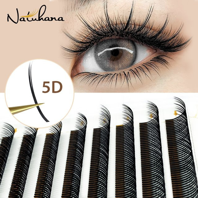 NATUHANA 5D W Style Flora Lash Extensions Einzelwimpern, Black, Unisex - Bild 1