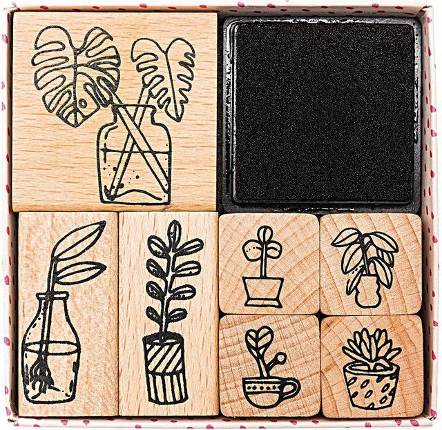 Rico Design Paper Poetry Stempelset Hygge Plants aus Holz - Bild 1