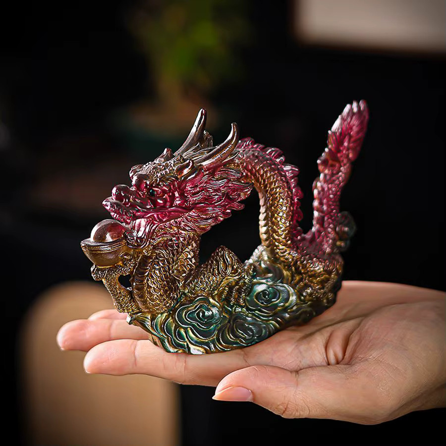 Kreative chinesische Tee-Haustier Dekoration Drache mit Farbwechsel in Multicolor für deinen Teetisch - Bild 2