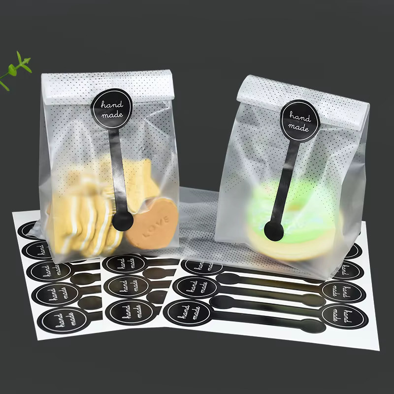 50 Stück transparente Plastiktüten von CYZIWEIN für Kekse, Kuchen und Süßigkeiten inklusive Aufklebern - Bild 3