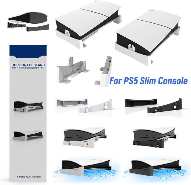 Hoxfly Horizontaler Ständer für PS5-Konsolen, kompatibel mit PS5 Disc und Digital Edition, Farbe: Weiß - Bild 1